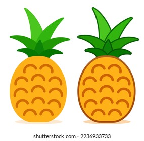 pineapple illustration flat design icon