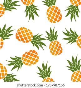 pineapple. Illustration of pineapple, in a flat style. Summer fruits. Fresh fruit.