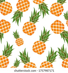 Pineapple. Illustration of pineapple in a flat style. Summer fruits. Fresh fruit.
