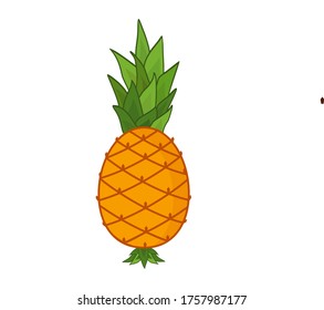 pineapple. Illustration of pineapple, in a flat style. Summer fruits. Fresh fruit.