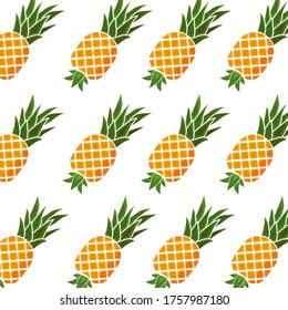 pineapple. Illustration of pineapple, in a flat style. Summer fruits. Fresh fruit.