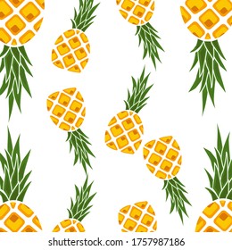 pineapple. Illustration of pineapple, in a flat style. Summer fruits. Fresh fruit.
