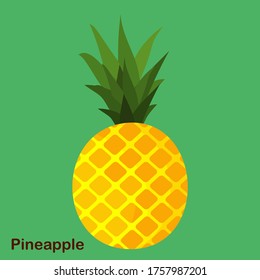 Ananas. Illustration von Ananas im flachen Stil. Sommerfrüchte. Frisches Obst.