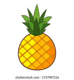 pineapple. Illustration of pineapple, in a flat style. Summer fruits. Fresh fruit.