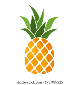 piña. Ilustración de piña, en un estilo plano. Frutas de verano. Fruta fresca.