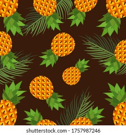 Pineapple. Illustration of pineapple in a flat style. Summer fruits. Fresh fruit.