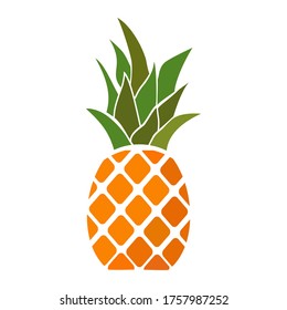 Pineapple. Illustration of pineapple in a flat style. Summer fruits. Fresh fruit.