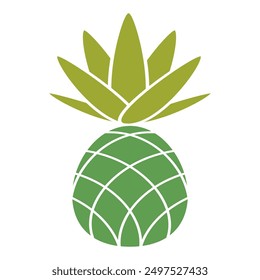 Pineapple. Illustration of pineapple fruit with isolated cartoon style on white. summer fruits, for a healthy and natural life, Vector illustration. 