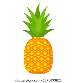 Pineapple. Illustration of pineapple fruit with isolated cartoon style on white. summer fruits, for a healthy and natural life,  Vector illustration.