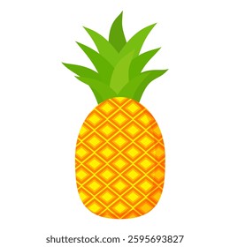 Pineapple. Illustration of pineapple fruit with isolated cartoon style on white. summer fruits, for a healthy and natural life,  Vector illustration.