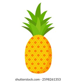 Pineapple. Illustration of pineapple fruit with isolated cartoon style on white. summer fruits, for a healthy and natural life,  Vector illustration.