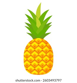 Pineapple. Illustration of pineapple fruit with isolated cartoon style on white. summer fruits, for a healthy and natural life,  Vector illustration.