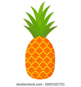 Pineapple. Illustration of pineapple fruit with isolated cartoon style on white. summer fruits, for a healthy and natural life,  Vector illustration.
