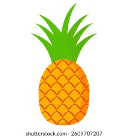 Pineapple. Illustration of pineapple fruit with isolated cartoon style on white. summer fruits, for a healthy and natural life,vector illustration.