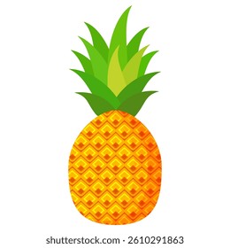 Pineapple. Illustration of pineapple fruit with isolated cartoon style on white. summer fruits, for a healthy and natural life,vector illustration.