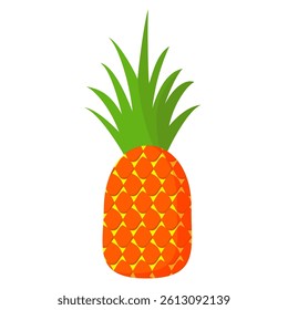 Pineapple. Illustration of pineapple fruit with isolated cartoon style on white. summer fruits, for a healthy and natural life,