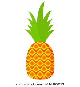 Pineapple. Illustration of pineapple fruit with isolated cartoon style on white. summer fruits, for a healthy and natural life,  Vector illustration.