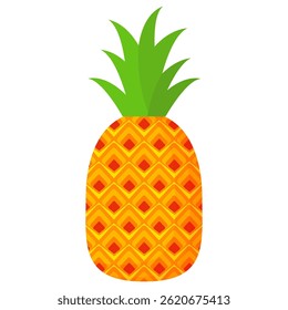 Pineapple. Illustration of pineapple fruit with isolated cartoon style on white. summer fruits, for a healthy and natural life,  Vector illustration.