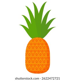 Pineapple. Illustration of pineapple fruit with isolated cartoon style on white. summer fruits, for a healthy and natural life,  Vector illustration.