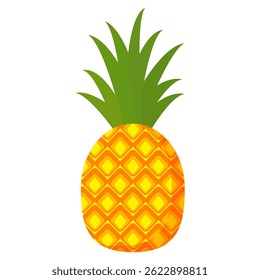 Pineapple. Illustration of pineapple fruit with isolated cartoon style on white. summer fruits, for a healthy and natural life,  Vector illustration.