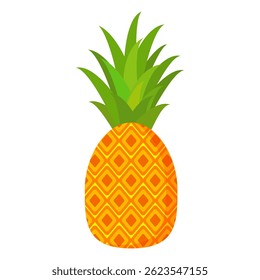Pineapple. Illustration of pineapple fruit with isolated cartoon style on white. summer fruits, for a healthy and natural life,  Vector illustration.