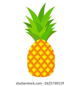 Pineapple. Illustration of pineapple fruit with isolated cartoon style on white. summer fruits, for a healthy and natural life,  Vector illustration