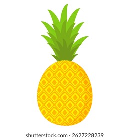 Pineapple. Illustration of pineapple fruit with isolated cartoon style on white. summer fruits, for a healthy and natural life,  Vector illustration