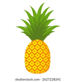 Pineapple. Illustration of pineapple fruit with isolated cartoon style on white. summer fruits, for a healthy and natural life,  Vector illustration