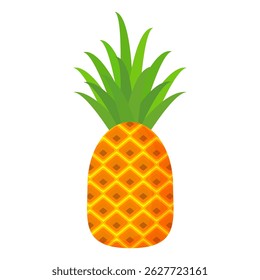 Pineapple. Illustration of pineapple fruit with isolated cartoon style on white. summer fruits, for a healthy and natural life,  Vector illustration