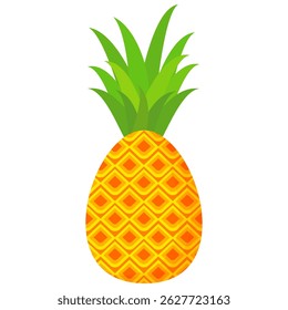 Pineapple. Illustration of pineapple fruit with isolated cartoon style on white. summer fruits, for a healthy and natural life,  Vector illustration