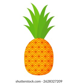 Pineapple. Illustration of pineapple fruit with isolated cartoon style on white. summer fruits, for a healthy and natural life,  Vector illustration