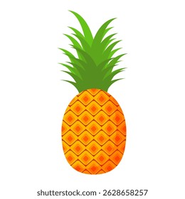 Pineapple. Illustration of pineapple fruit with isolated cartoon style on white. summer fruits, for a healthy and natural life,  Vector illustration