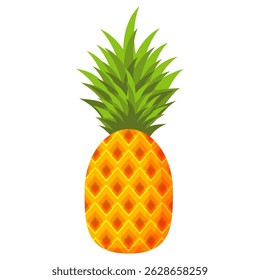 Pineapple. Illustration of pineapple fruit with isolated cartoon style on white. summer fruits, for a healthy and natural life,  Vector illustration