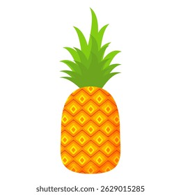 Pineapple. Illustration of pineapple fruit with isolated cartoon style on white. summer fruits, for a healthy and natural life,vector illustration.