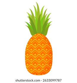 Pineapple. Illustration of pineapple fruit with isolated cartoon style on white. summer fruits, for a healthy and natural life,  Vector illustration