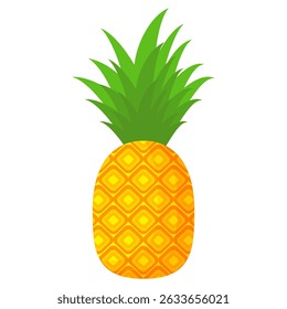 Pineapple. Illustration of pineapple fruit with isolated cartoon style on white. summer fruits, for a healthy and natural life,  Vector illustration