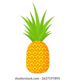 Pineapple. Illustration of pineapple fruit with isolated cartoon style on white. summer fruits, for a healthy and natural life,  Vector illustration