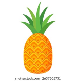 Pineapple. Illustration of pineapple fruit with isolated cartoon style on white. summer fruits, for a healthy and natural life,  Vector illustration
