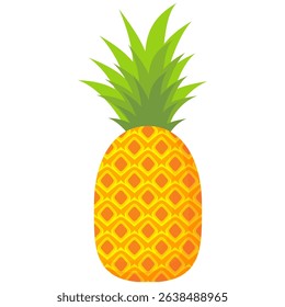 Pineapple. Illustration of pineapple fruit with isolated cartoon style on white. summer fruits, for a healthy and natural life,  Vector illustration