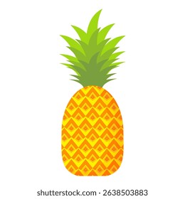 Pineapple. Illustration of pineapple fruit with isolated cartoon style on white. summer fruits, for a healthy and natural life,  Vector illustration