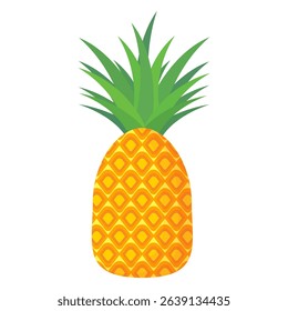Pineapple. Illustration of pineapple fruit with isolated cartoon style on white. summer fruits, for a healthy and natural life,  Vector illustration
