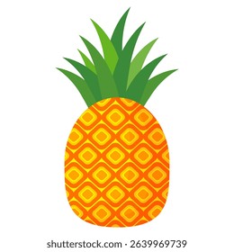 Pineapple. Illustration of pineapple fruit with isolated cartoon style on white. summer fruits, for a healthy and natural life,  Vector illustration