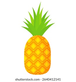 Pineapple. Illustration of pineapple fruit with isolated cartoon style on white. summer fruits, for a healthy and natural life,  Vector illustration