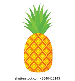 Pineapple. Illustration of pineapple fruit with isolated cartoon style on white. summer fruits, for a healthy and natural life,  Vector illustration