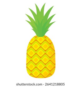 Pineapple. Illustration of pineapple fruit with isolated cartoon style on white. summer fruits, for a healthy and natural life,  Vector illustration