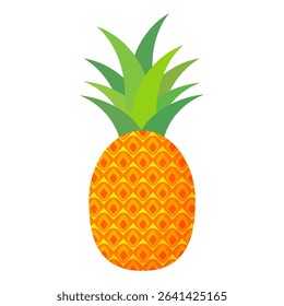 Pineapple. Illustration of pineapple fruit with isolated cartoon style on white. summer fruits, for a healthy and natural life,  Vector illustration