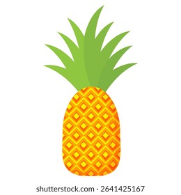 Pineapple. Illustration of pineapple fruit with isolated cartoon style on white. summer fruits, for a healthy and natural life,  Vector illustration