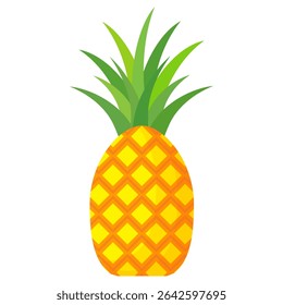 Pineapple. Illustration of pineapple fruit with isolated cartoon style on white. summer fruits, for a healthy and natural life,  Vector illustration