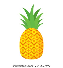 Pineapple. Illustration of pineapple fruit with isolated cartoon style on white. summer fruits, for a healthy and natural life,  Vector illustration