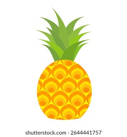 Pineapple. Illustration of pineapple fruit with isolated cartoon style on white. summer fruits, for a healthy and natural life,  Vector illustration